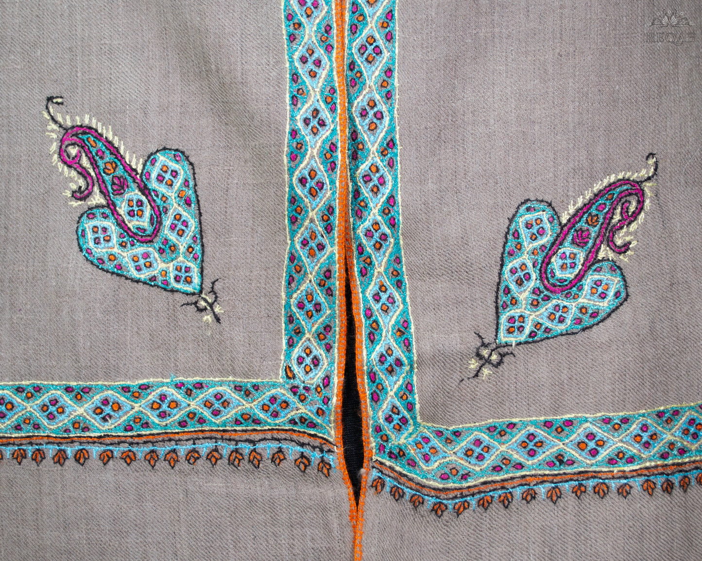 Heathered Grey Hashidar Pashmina Shawl
