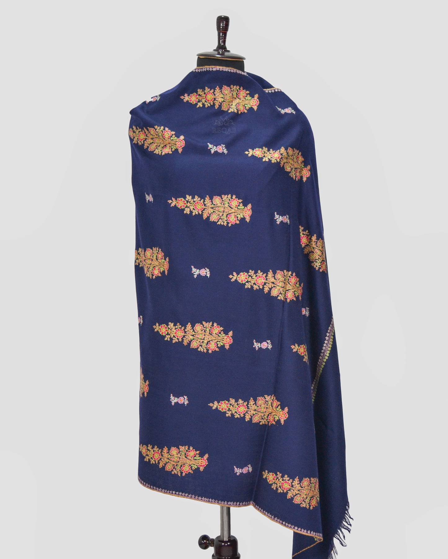 Midnight Express Blue Bootidar Pashmina Shawl