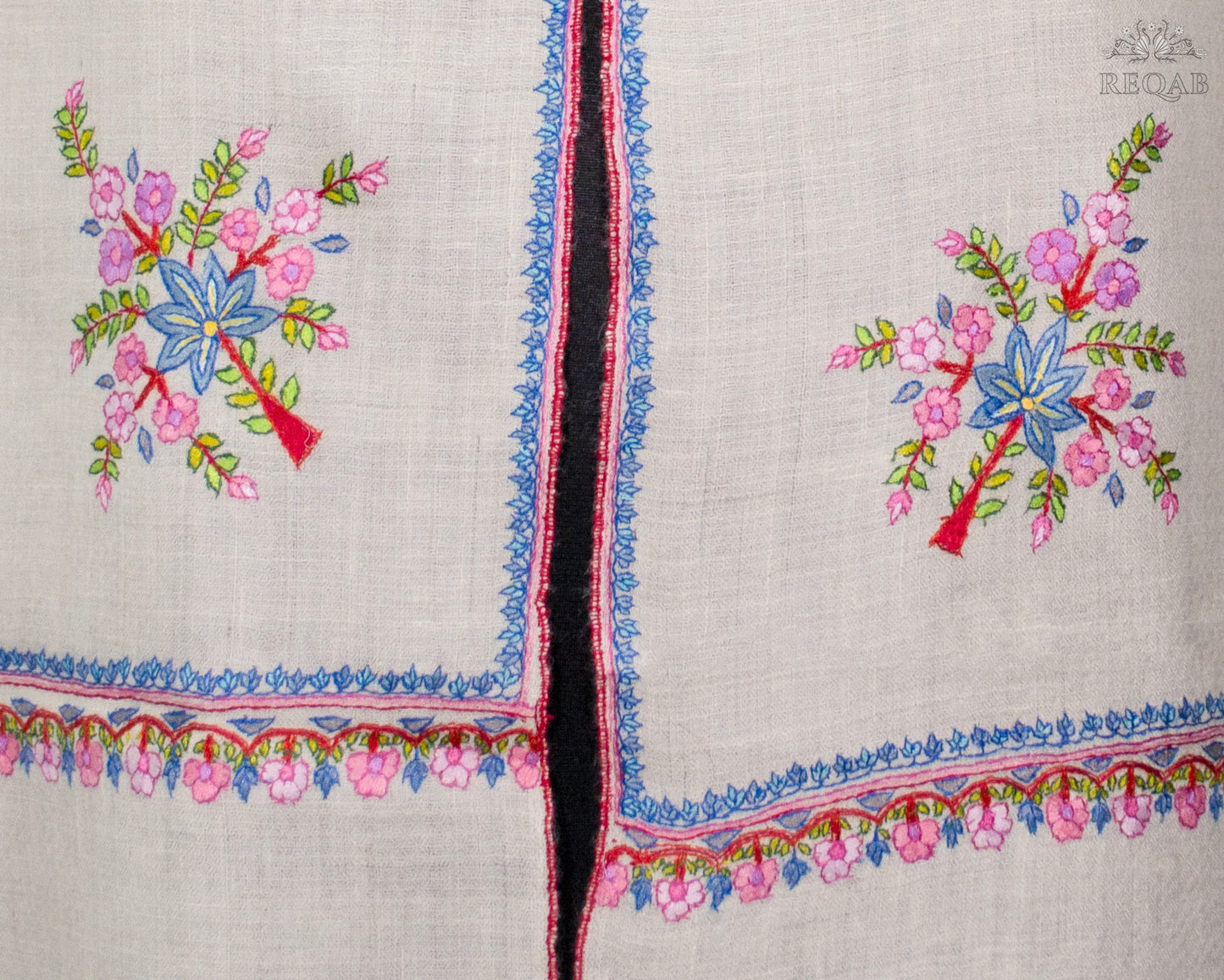 Cloud White Bootidar Pashmina Stole