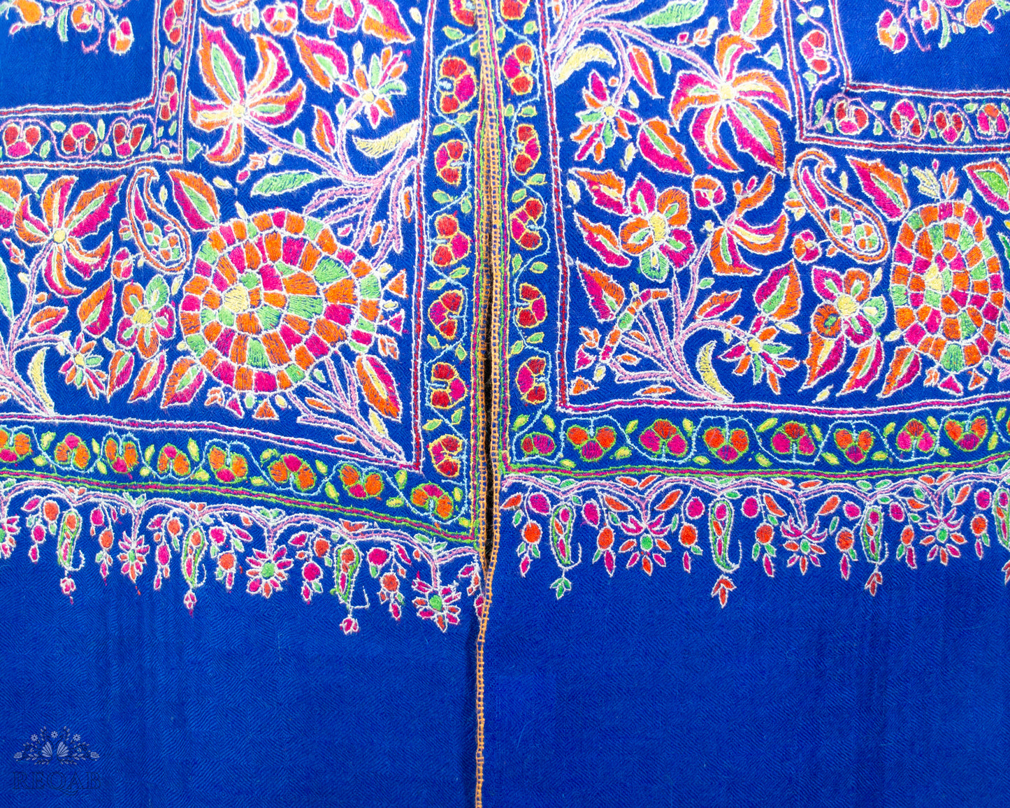 Cobalt Blue GI Sozani Doordar Pashmina Shawl