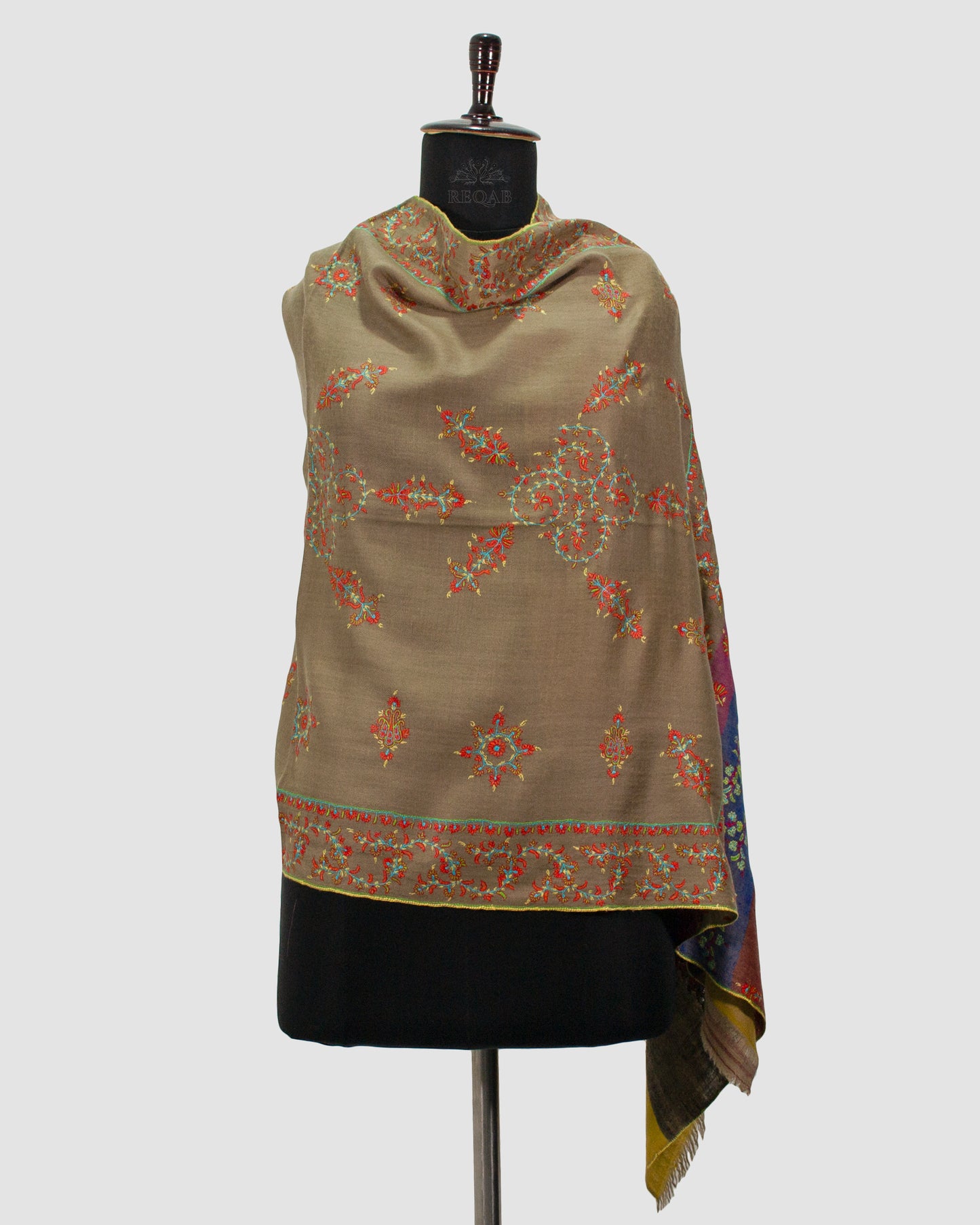 Shadow Brown Modern Design Pashmina Stole