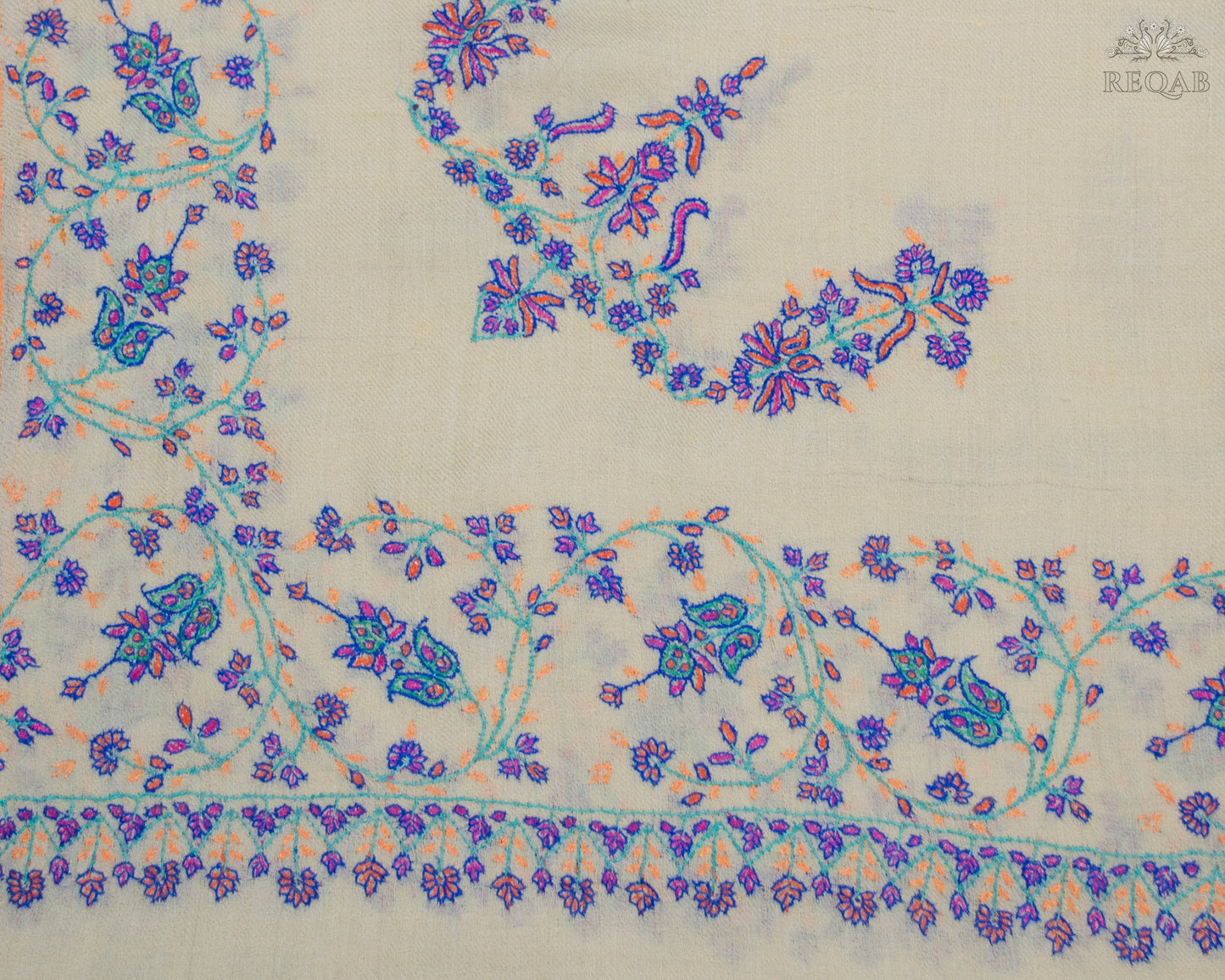 Spanish White Modern Design Pashmina Stole