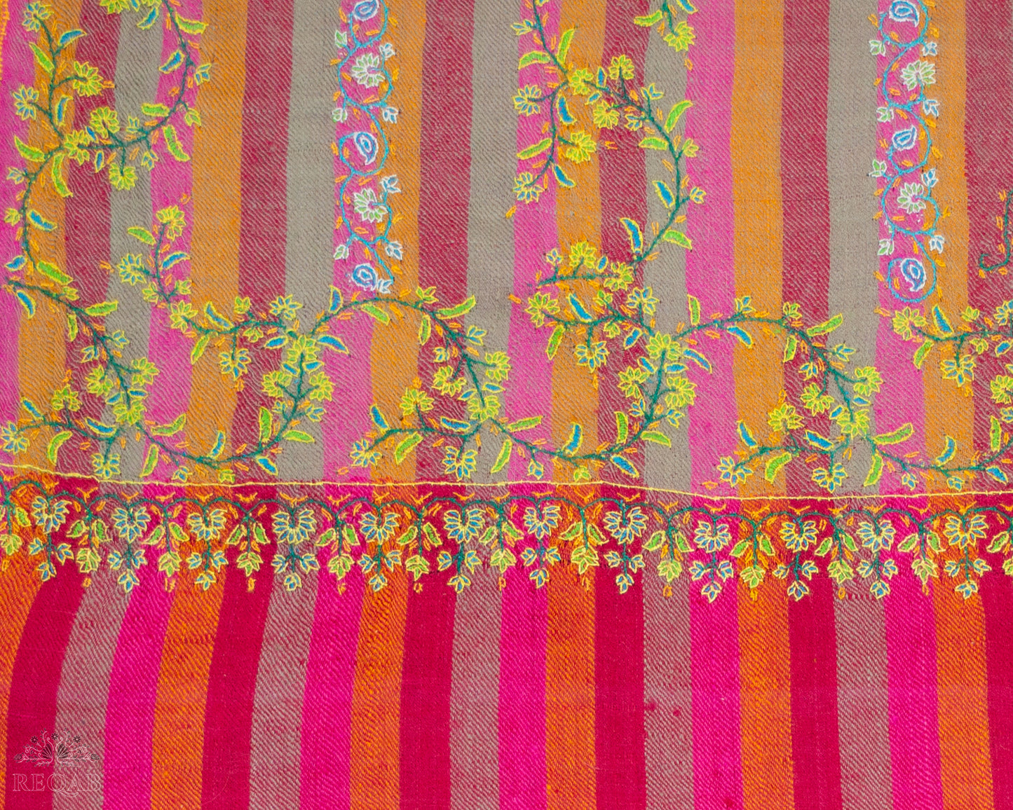 Almond Frost & Mulberry Stripes Pashmina Stole