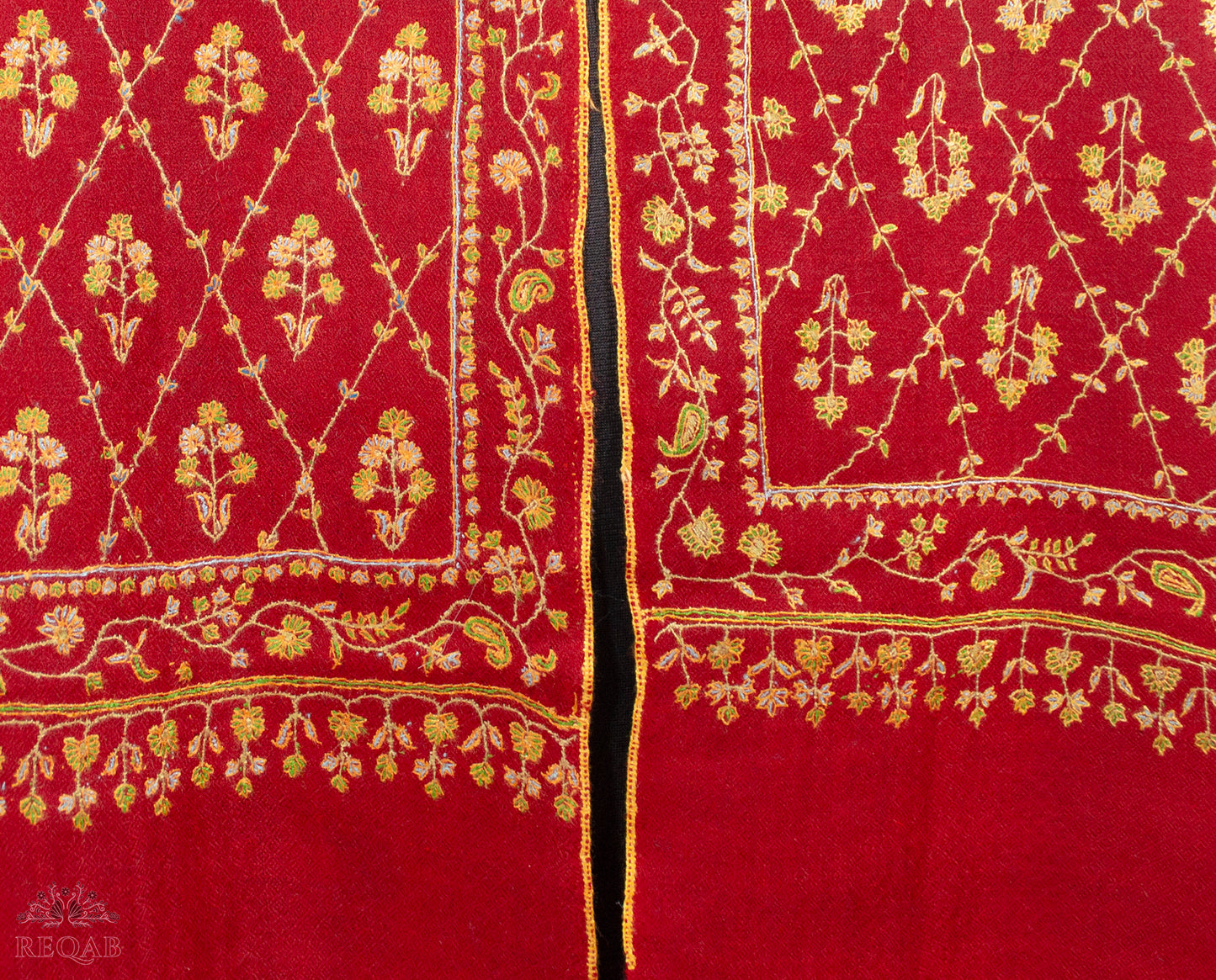Venetian Red Jaaldar Pashmina Stole