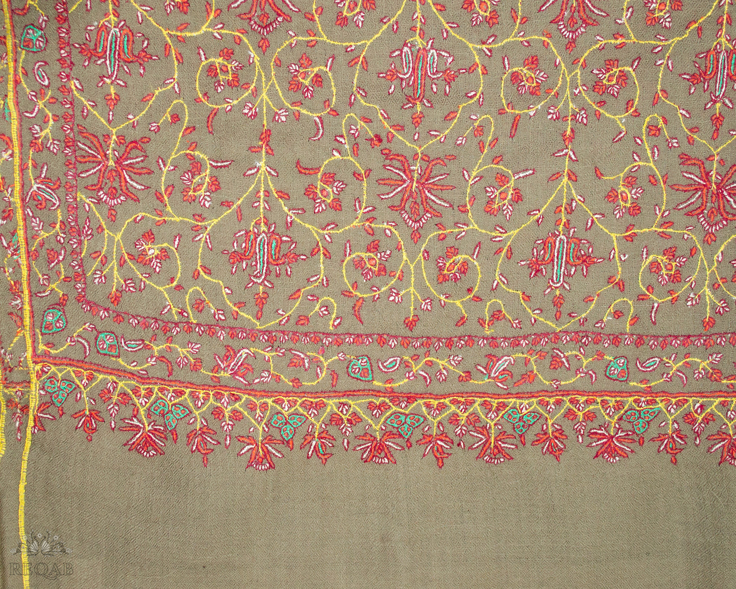 Sorrell Brown Jaaldar Pashmina Stole