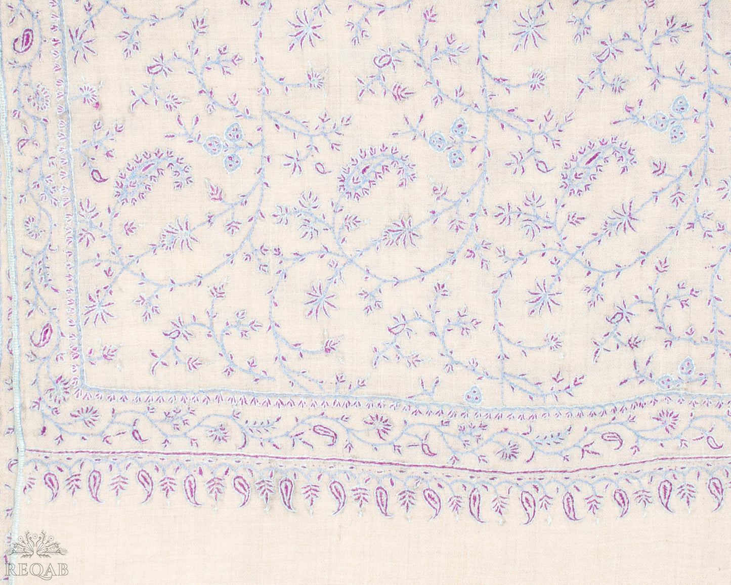 Bizarre White Jaaldar Pashmina Stole