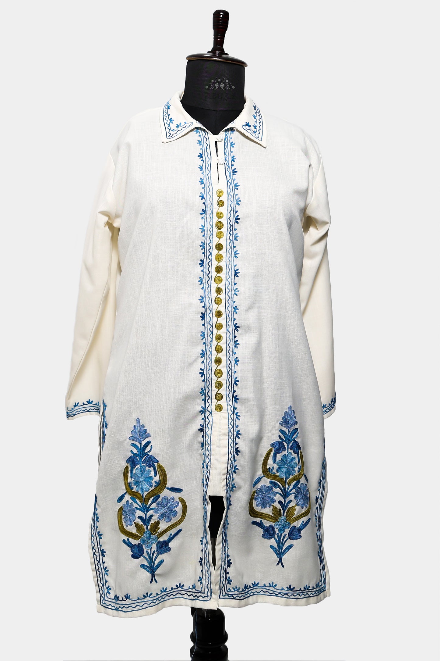 Merino Ruby Cotton Co-ord Set with Aari Embroidery