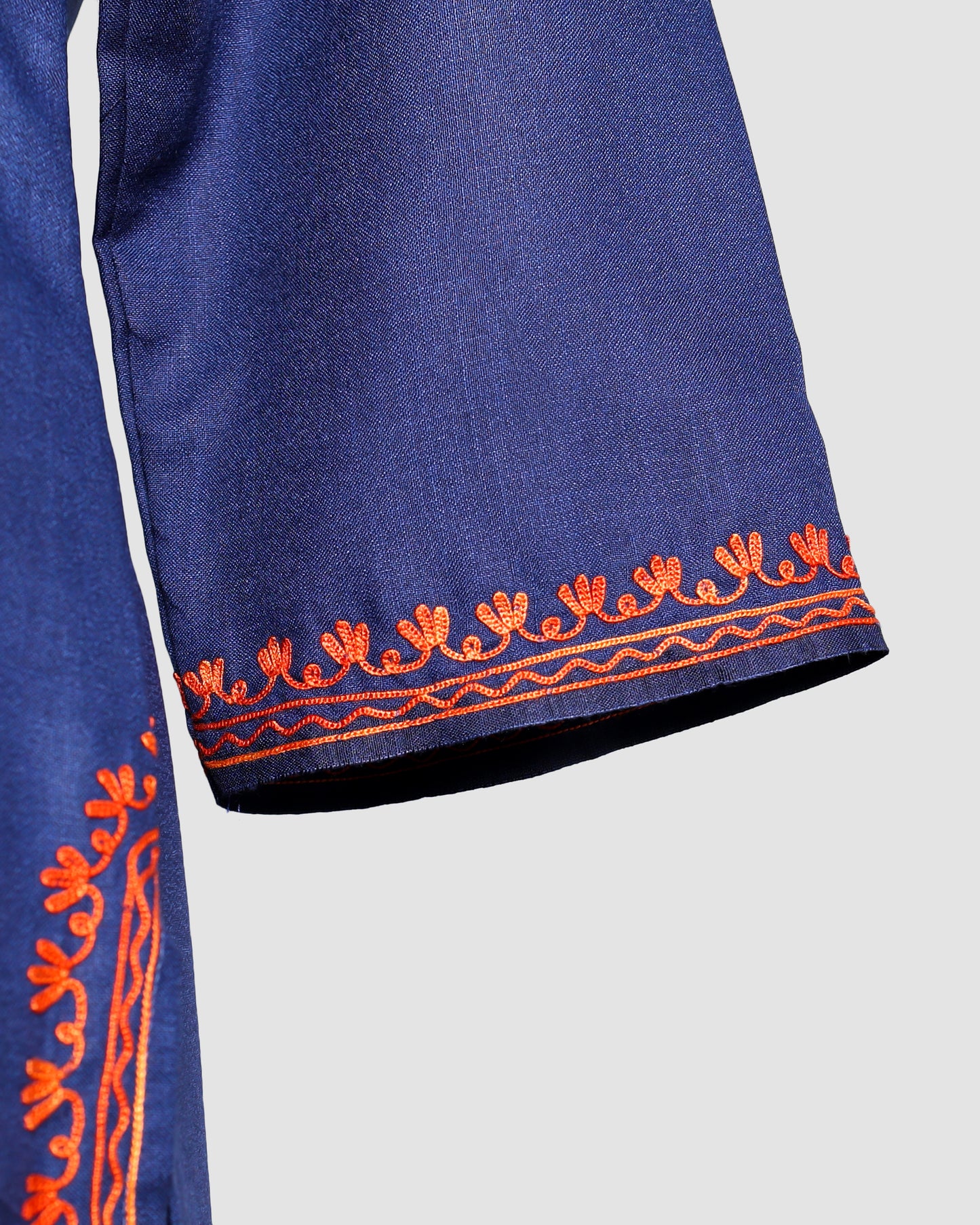 Deep Koamaru Ruby Cotton Co-ord Set with Aari Embroidery