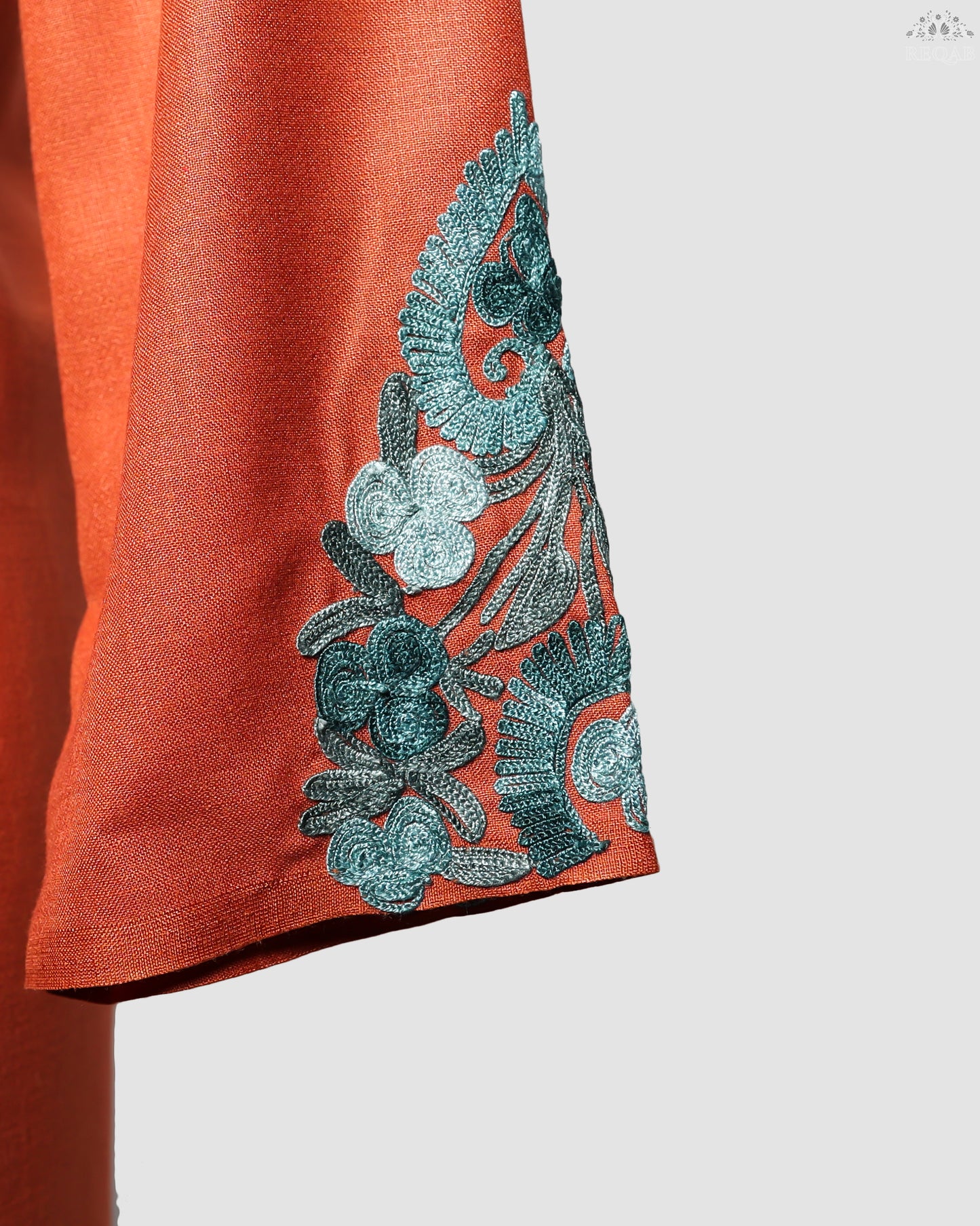 Crusta Brown Ruby Cotton Co-ord Set with Aari Embroidery