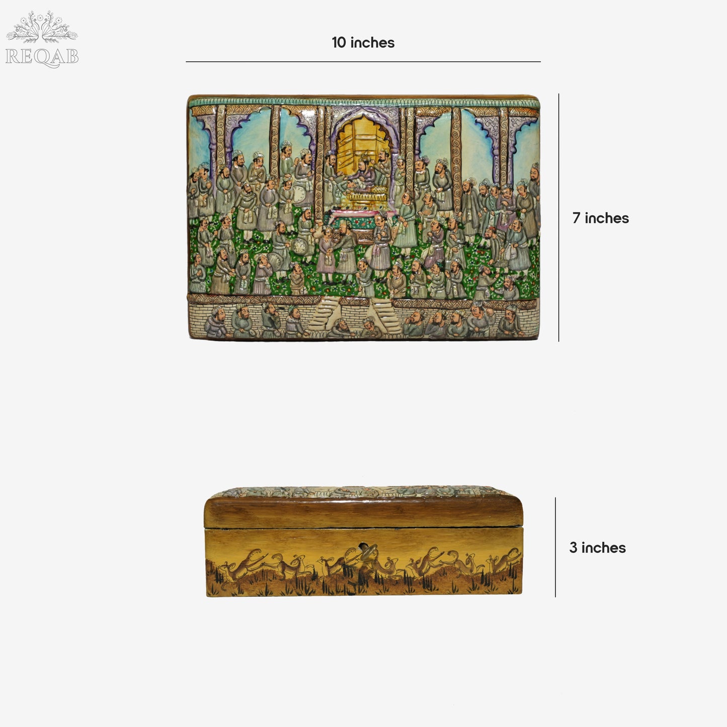 Jewellery Box Darbari Embossed, Golden