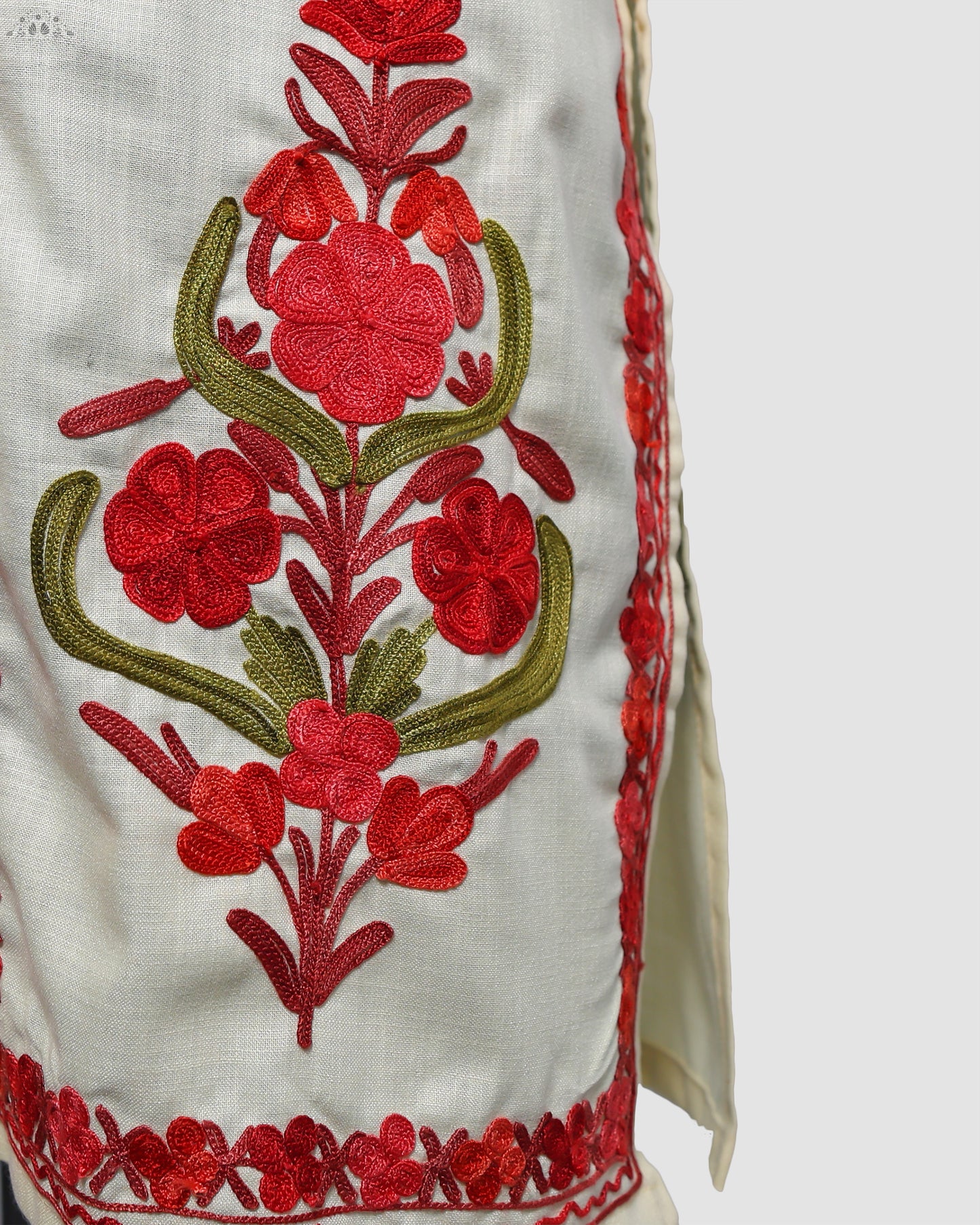 Mint Julep Ruby Cotton Co-ord Set with Aari Embroidery