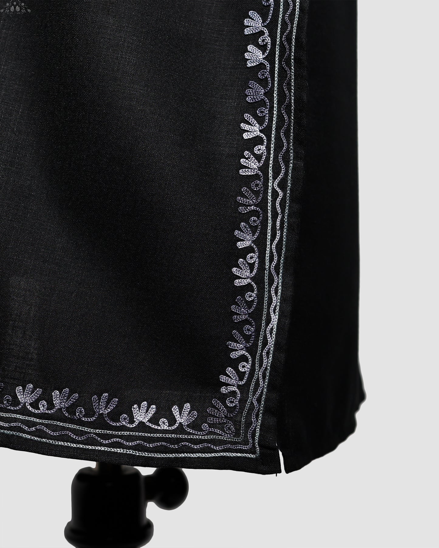 Eerie Black Ruby Cotton Co-ord Set with Aari Embroidery