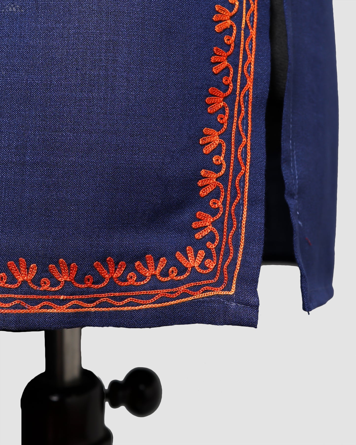 Deep Koamaru Ruby Cotton Co-ord Set with Aari Embroidery