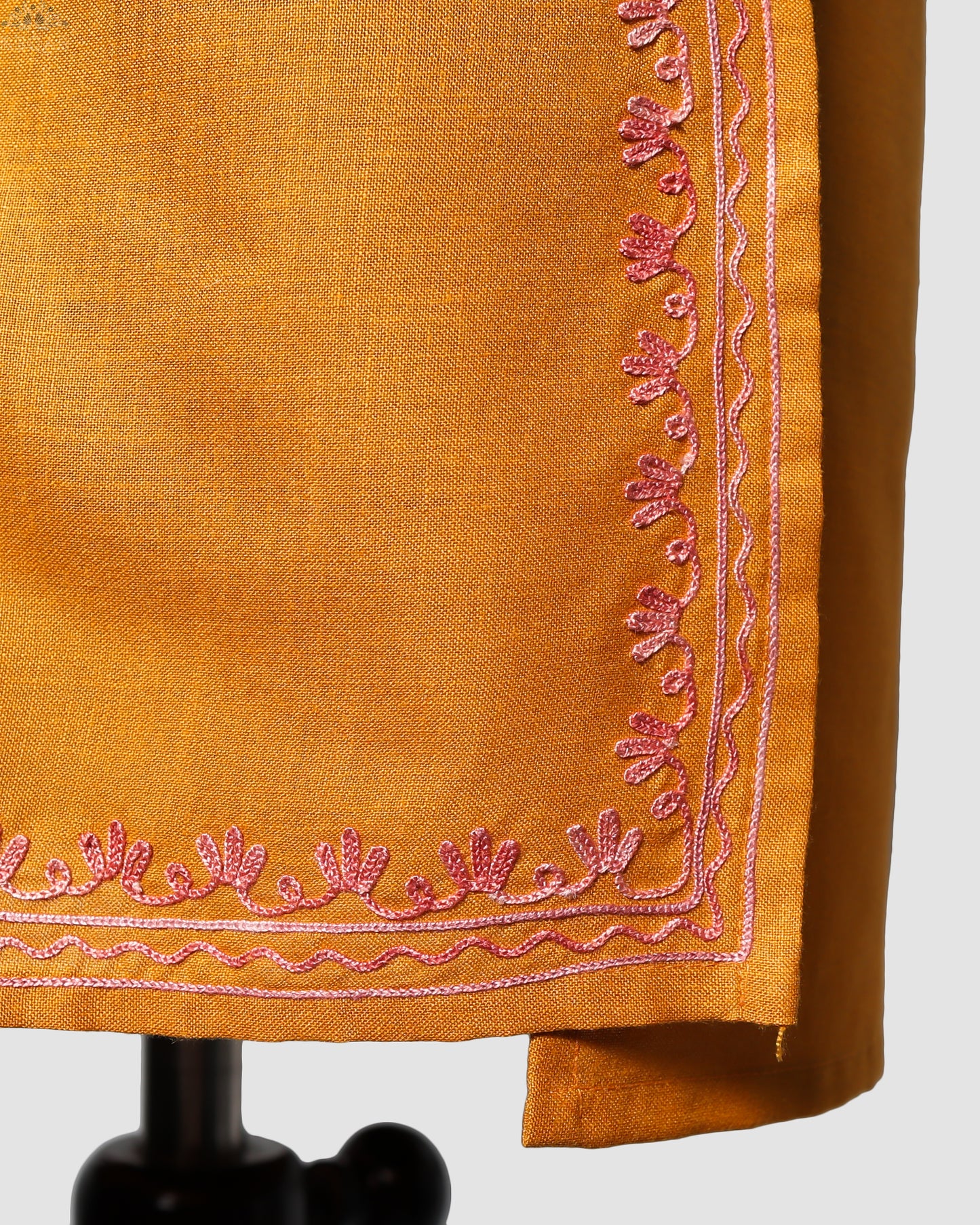 Lightning Yellow Ruby Cotton Co-ord Set with Aari Embroidery