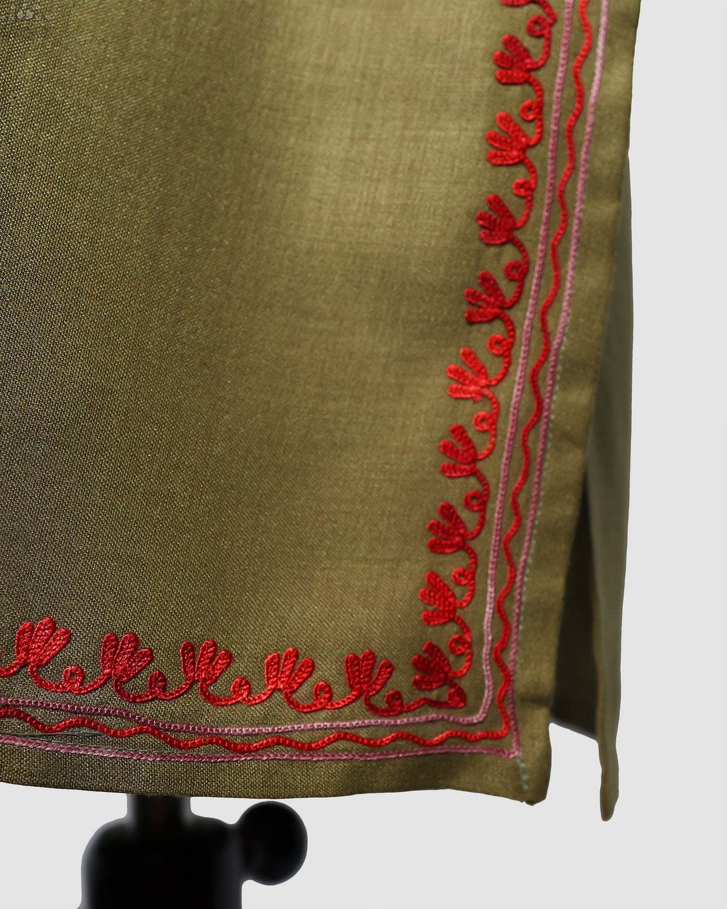 Sorrel Brown Ruby Cotton Co-ord Set with Aari Embroidery