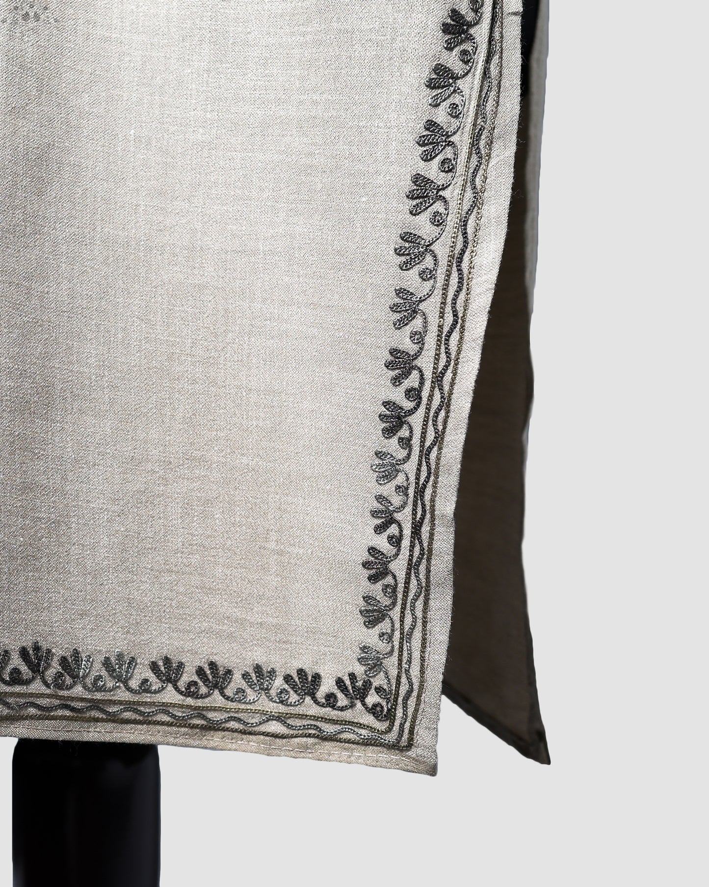 Half Spanish White Ruby Cotton Kurti with Aari Embroidery