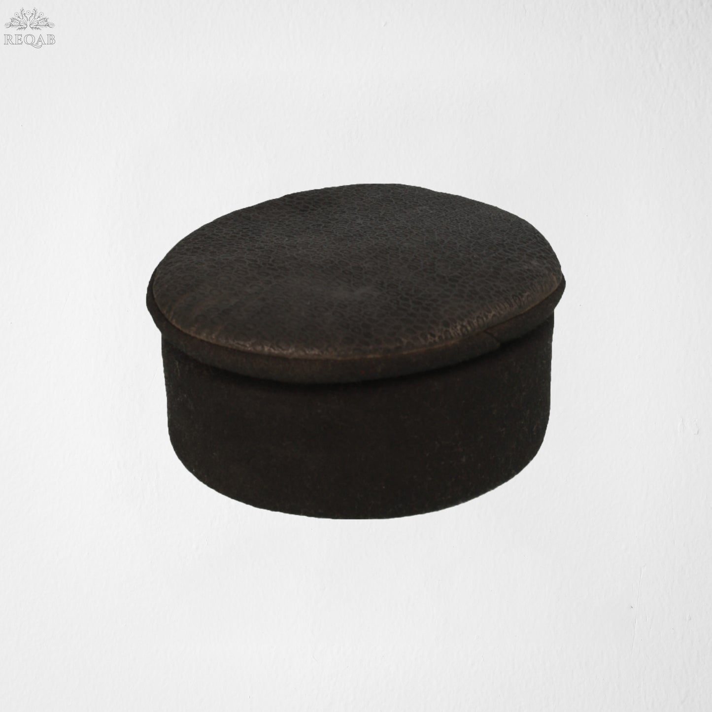 Black Foam Leather Cap