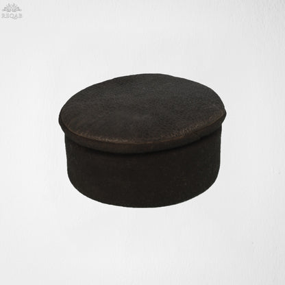 Black Foam Leather Cap