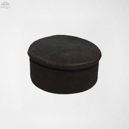 Black Foam Leather Cap