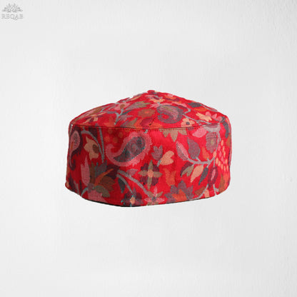 Red Kani Print Cap