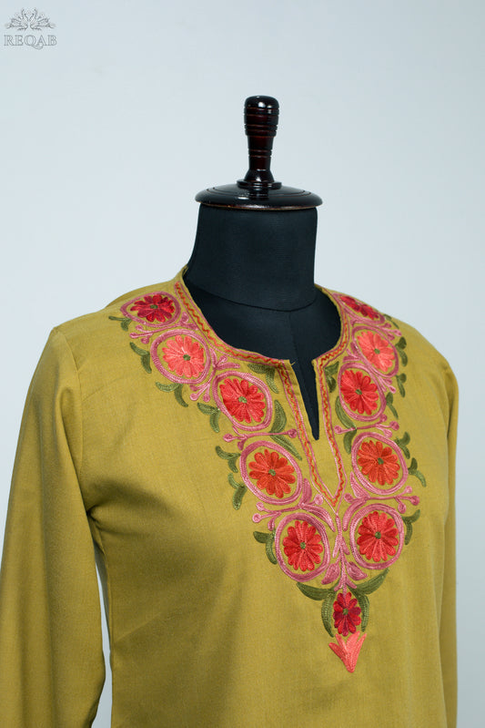 Luxor Gold Summer Cool Kurti with Aari Embroidery