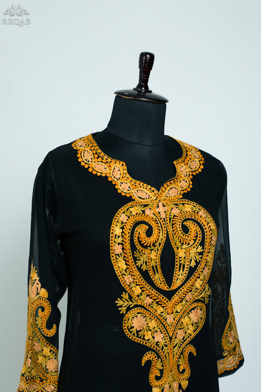 Black Nero Georgette Kurti with Aari Embroidery