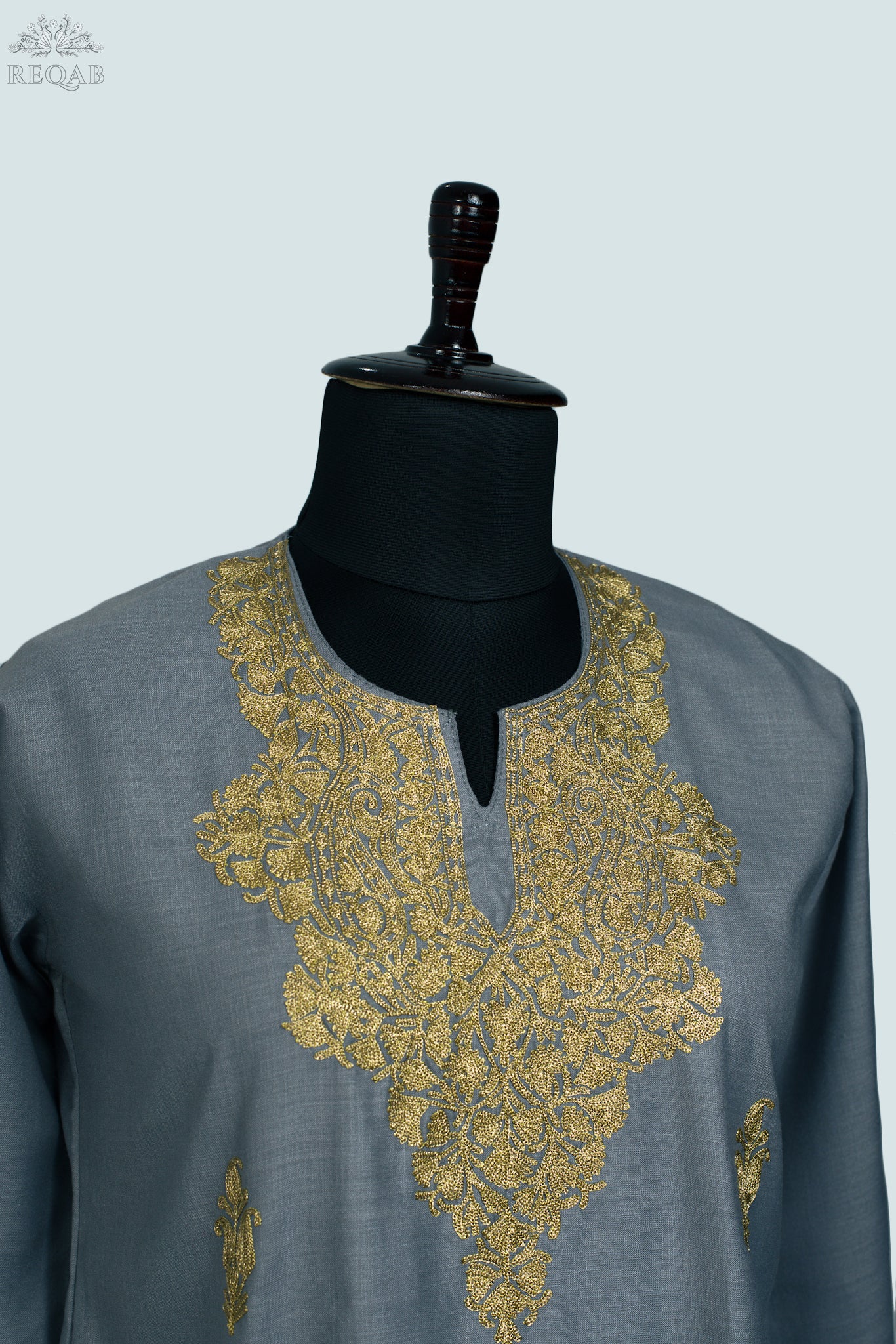 Cape Cod Ruby Cotton Kurti with Zari Embroidery