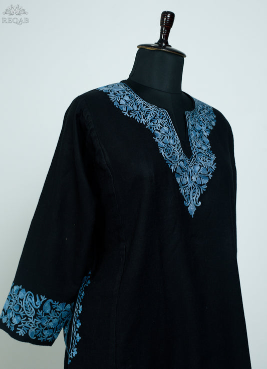 Black Pheran with Aari Embroidery