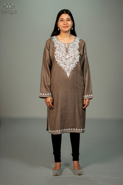 Pine Cone Pheran with Zari Embroidery