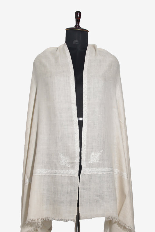 Pastel Grey Tone-on-Tone GI Pashmina Shawl