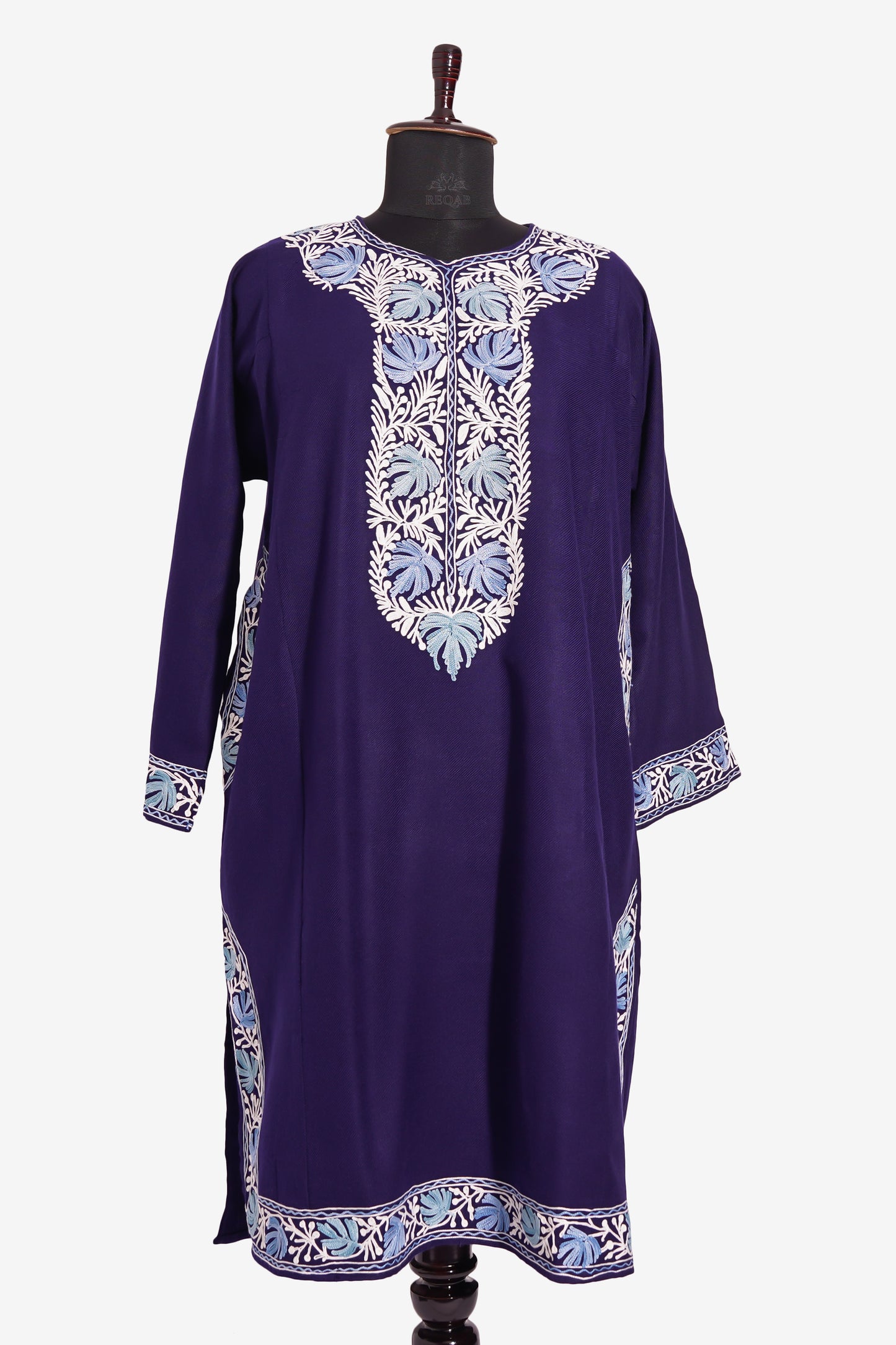 Russian Violet Pheran with Aari Embroidery