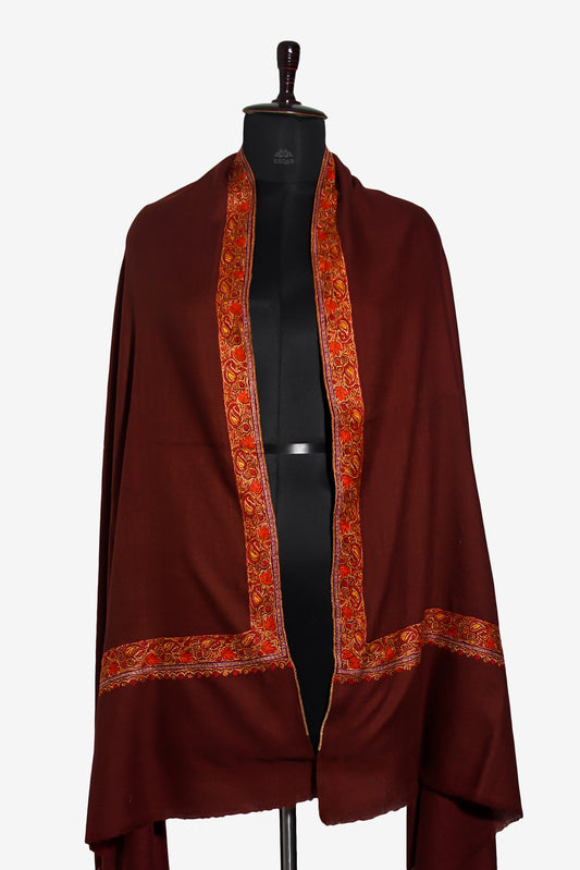 Chocolate Cosmos GI Pashmina Shawl