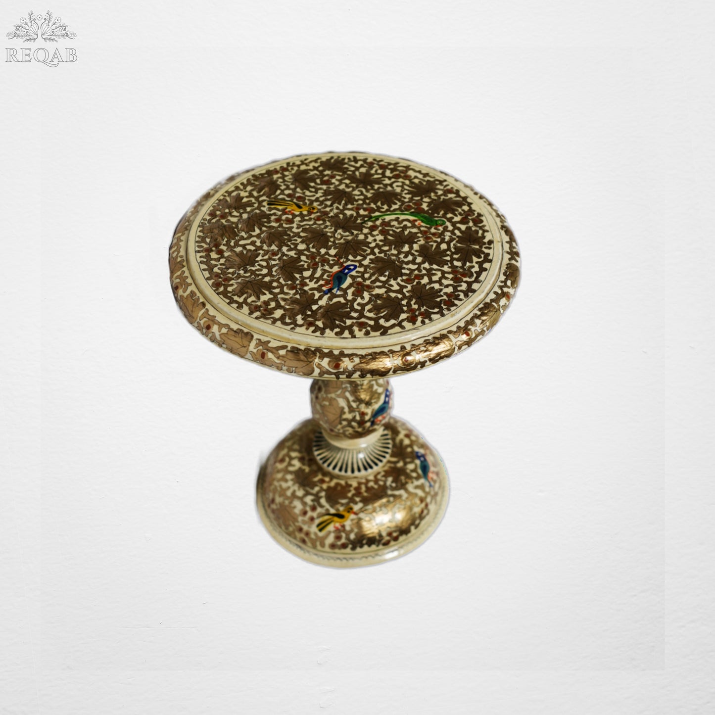 Embossed Table Cream Golden