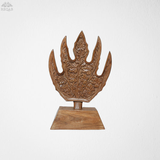 Chinar Leaf Full Carved With Stand (Small)