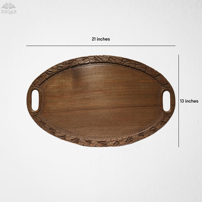 Oval Tray (Chinar Work On Border)