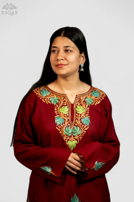 Guardsman Red Pheran with Aari Embroidery