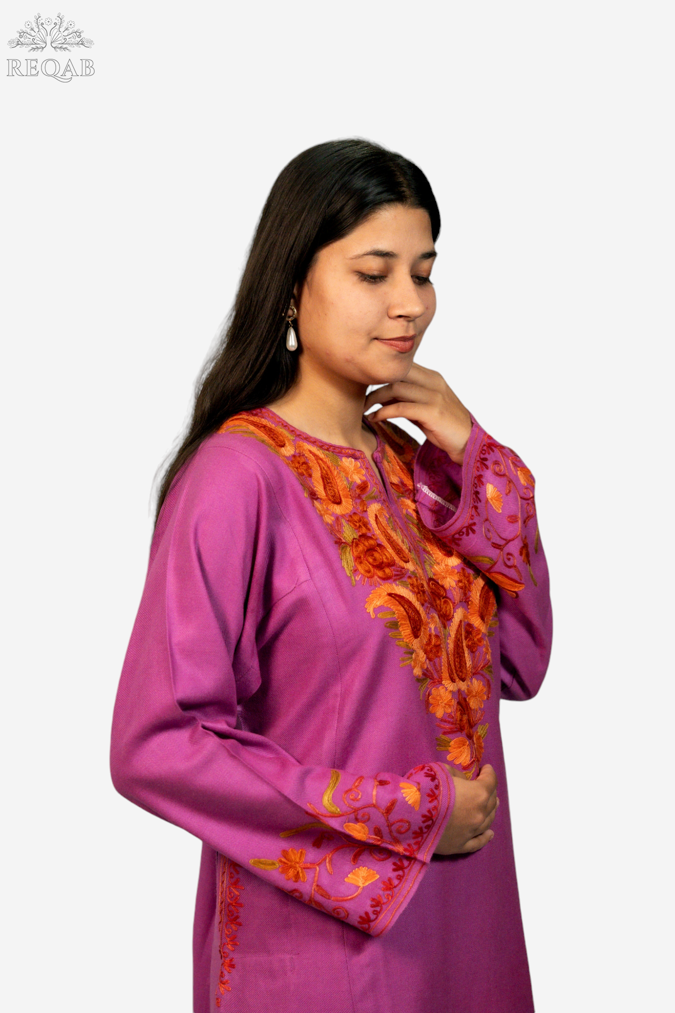 Royal Heath Pheran with Aari Embroidery