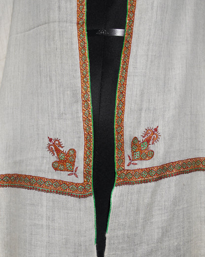 Pale Silver GI Pashmina Shawl