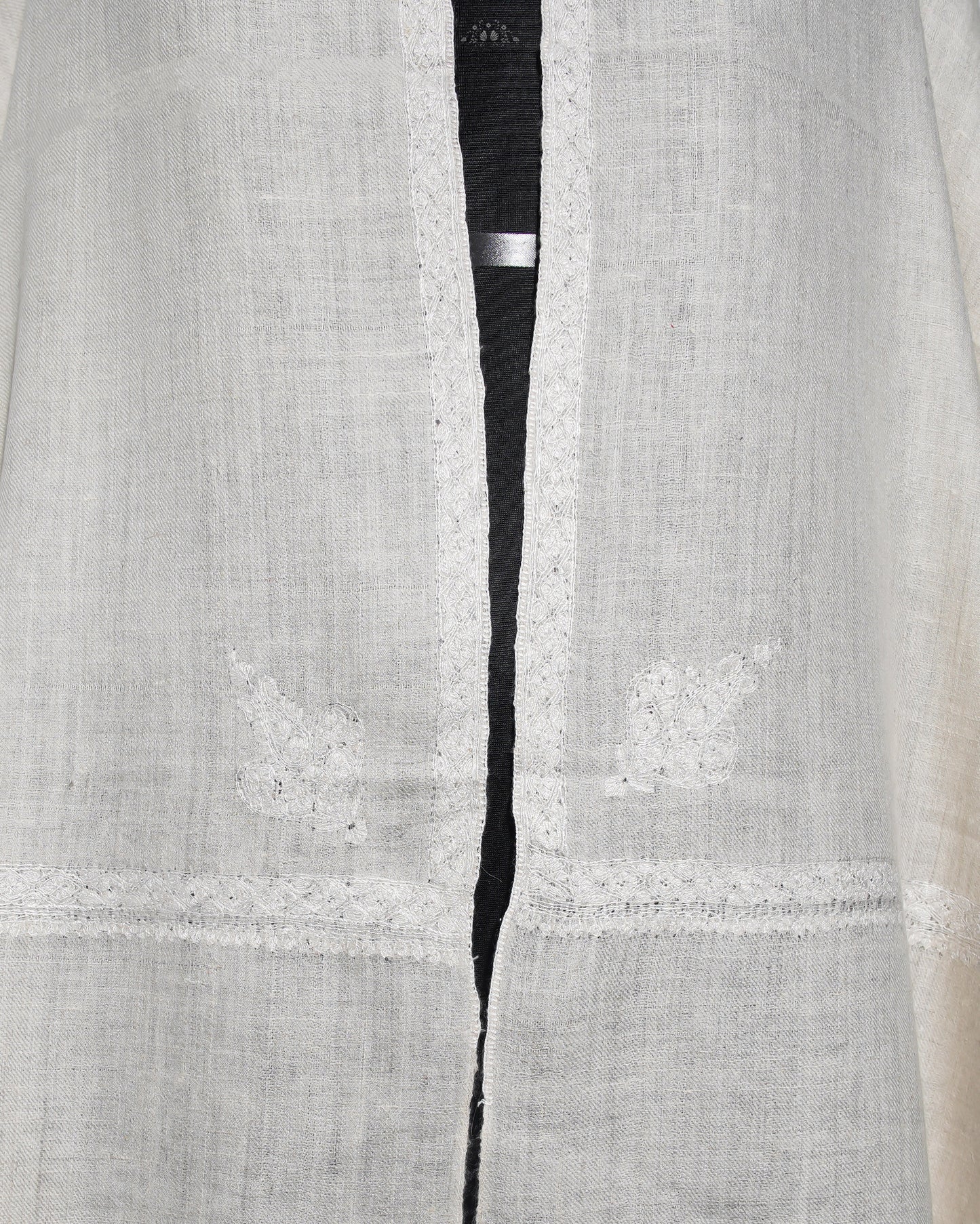 Pastel Grey Tone-on-Tone GI Pashmina Shawl