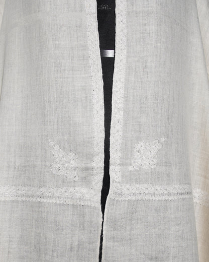 Pastel Grey Tone-on-Tone GI Pashmina Shawl