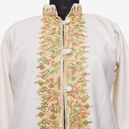 Dewdrop Blossom Jacket with Aari Embroidery