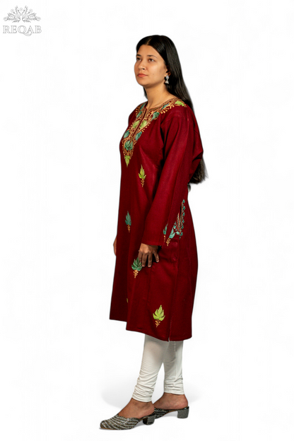Guardsman Red Pheran with Aari Embroidery