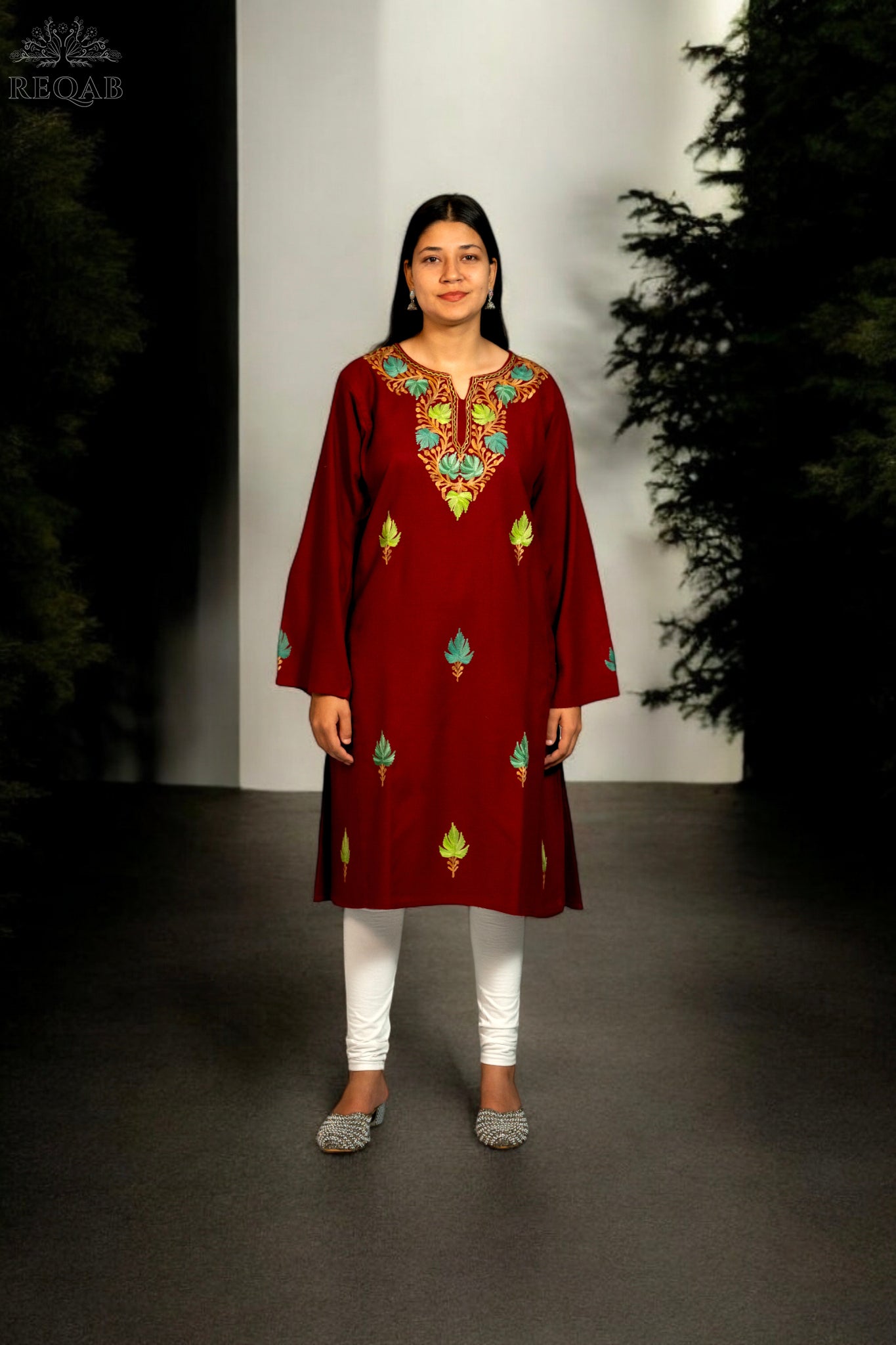 Guardsman Red Pheran with Aari Embroidery