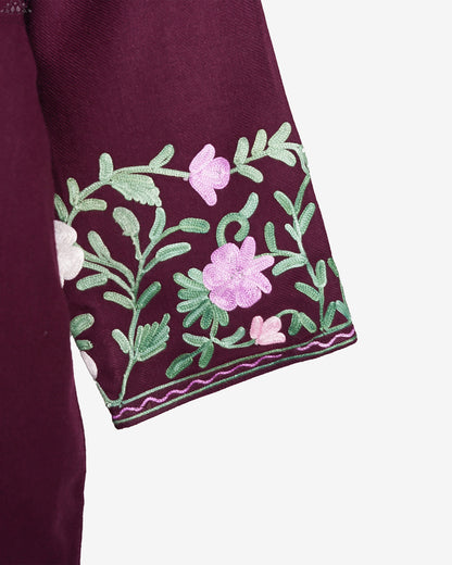 Crimson Bloom Jacket with Aari Embroidery