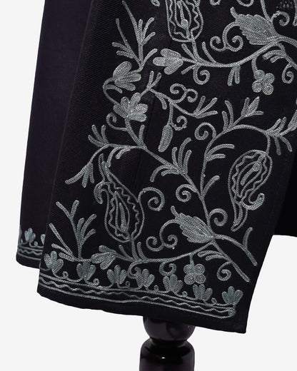 Twilight Mist Pheran with Aari Embroidery