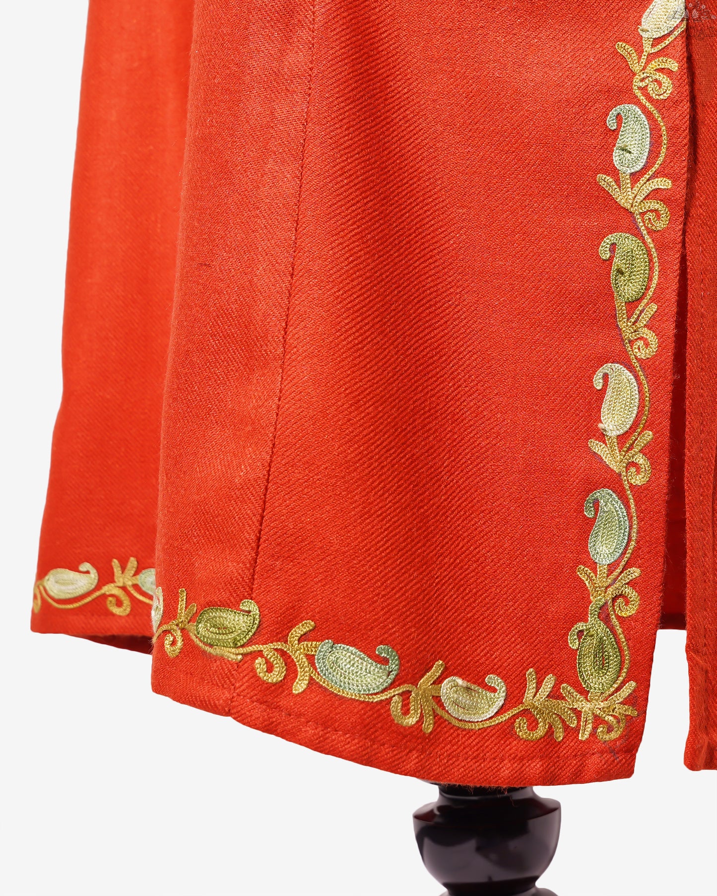 Vermilion Pheran with Aari Embroidery
