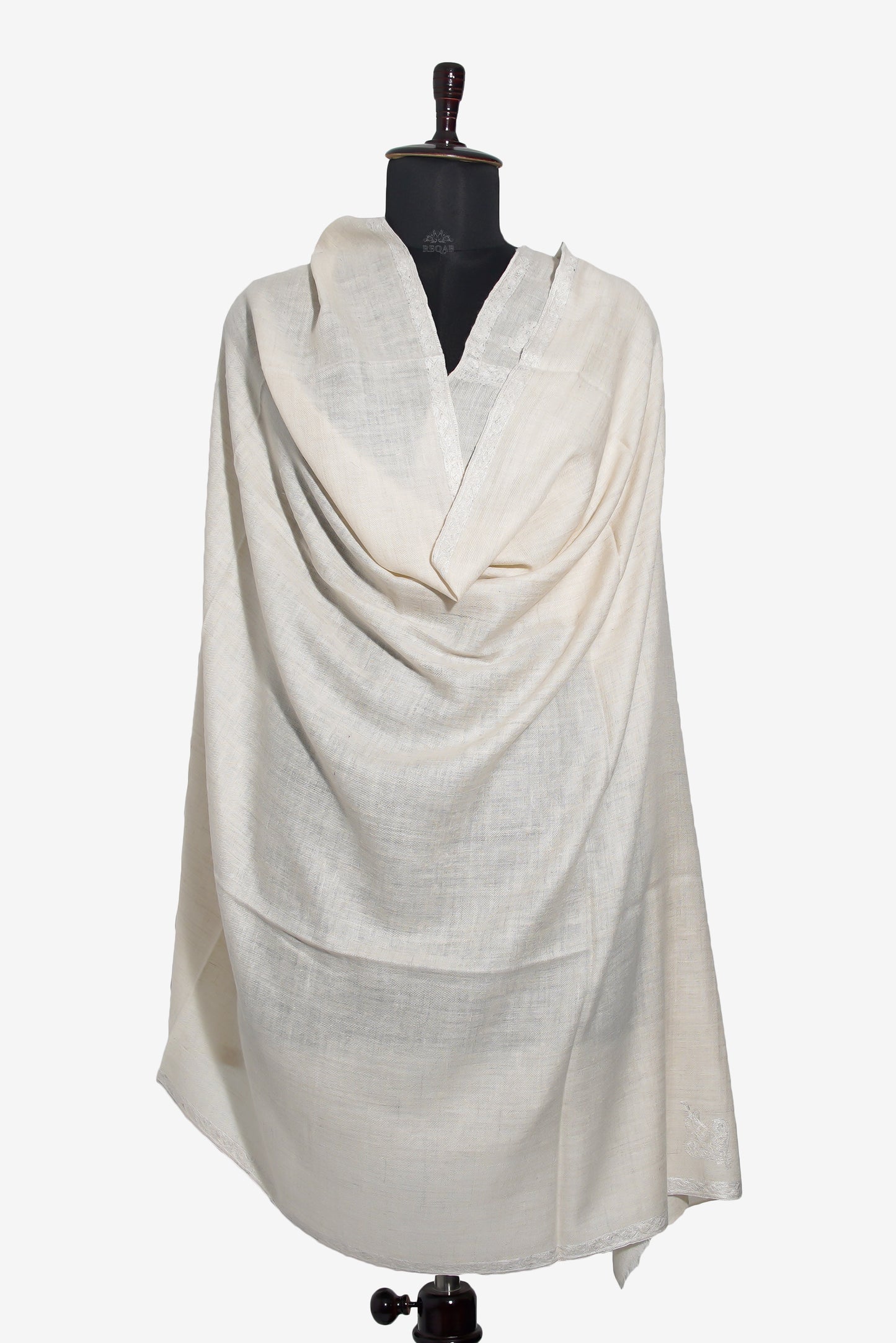 Pastel Grey Tone-on-Tone GI Pashmina Shawl
