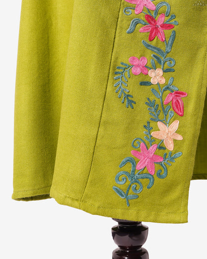 Old Gold Pheran with Aari Embroidery