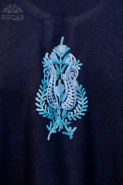Valhalla Blue Pheran with Aari Embroidery