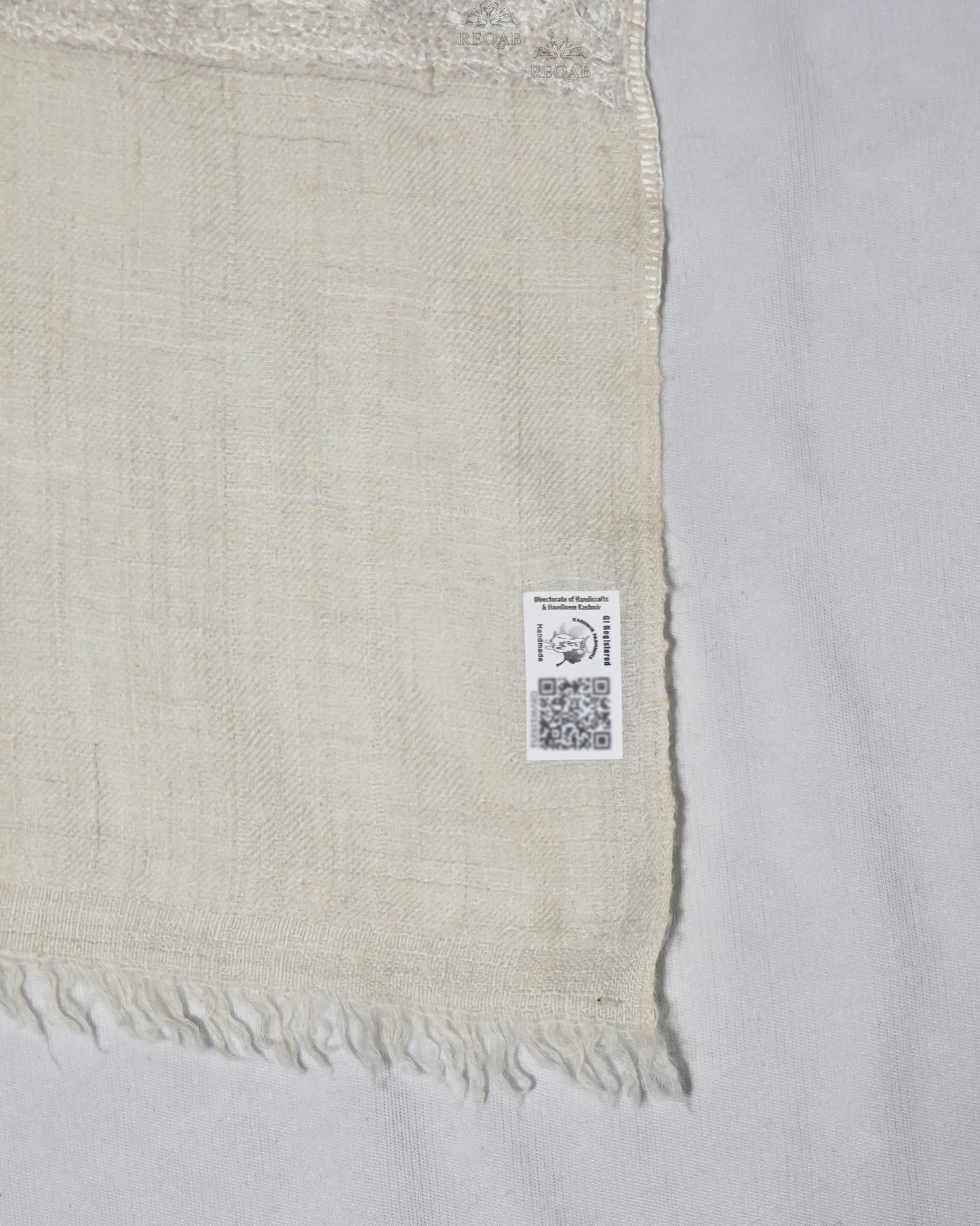 Pastel Grey Tone-on-Tone GI Pashmina Shawl